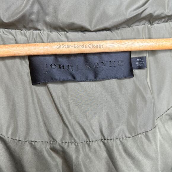 Jenni Kayne Down Long Puffer Coat | XXL Plus Size | Green Feather Winter Jacket - Picture 4 of 12